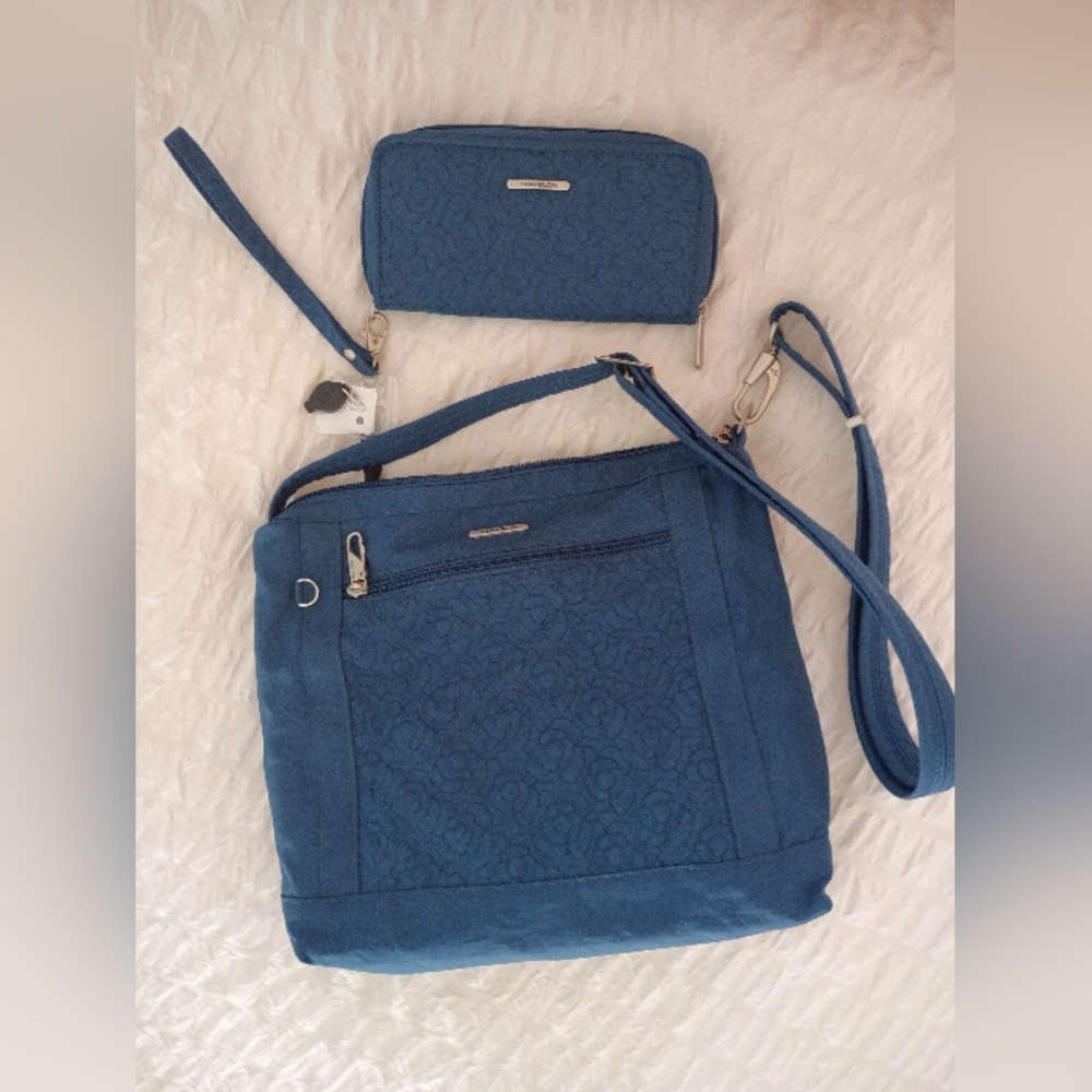 Blue Handbag and Wallet Set By Travelon